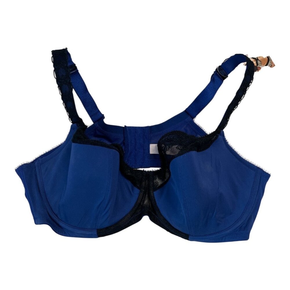 Cacique Intimates French Full Coverage Underwire Bra Blue Black 44D